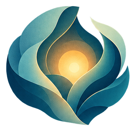 Layered petals opening around a glowing centre