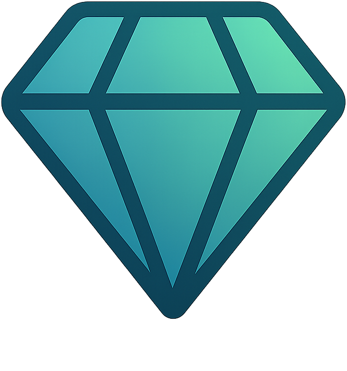A faceted diamond.