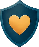 Shield holding a heart