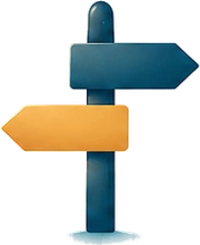 Signpost with two direction arrows