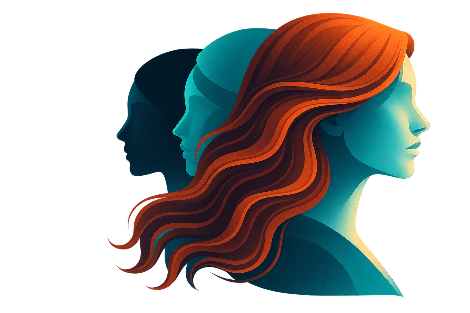 Three layered profiles representing customer personas