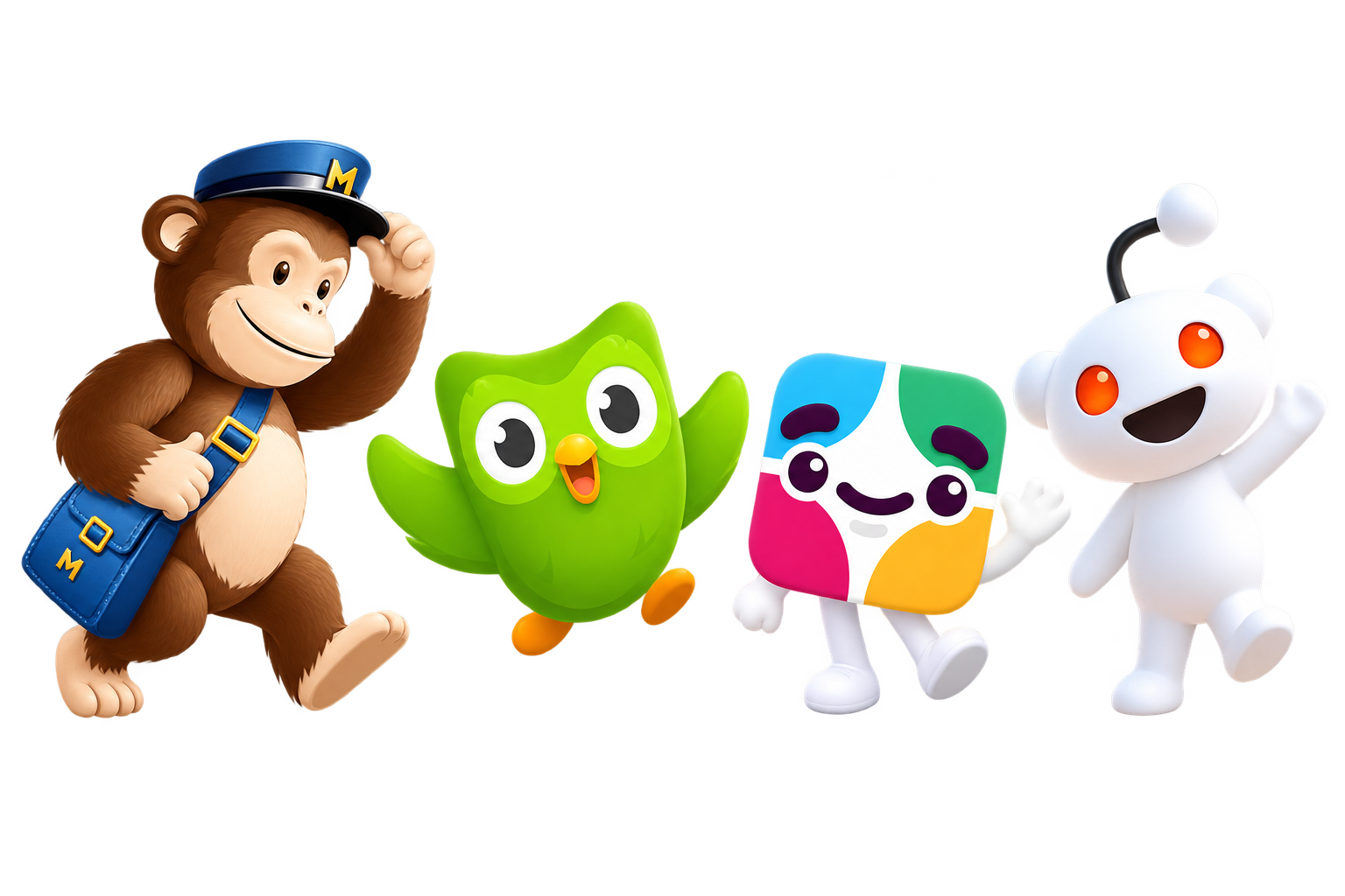 A group of well-known digital-product mascots as research evidence