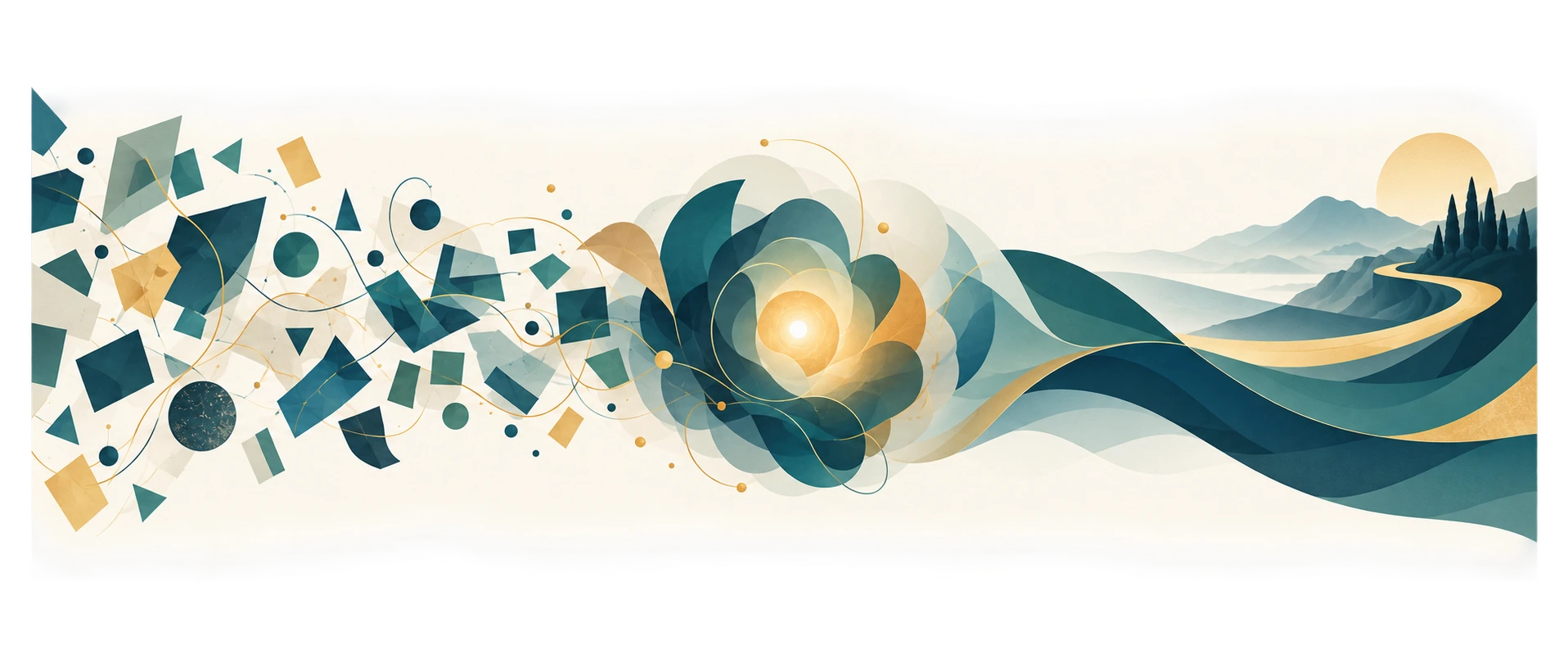 A continuous visual journey from fragmented signals through understanding toward a clear direction